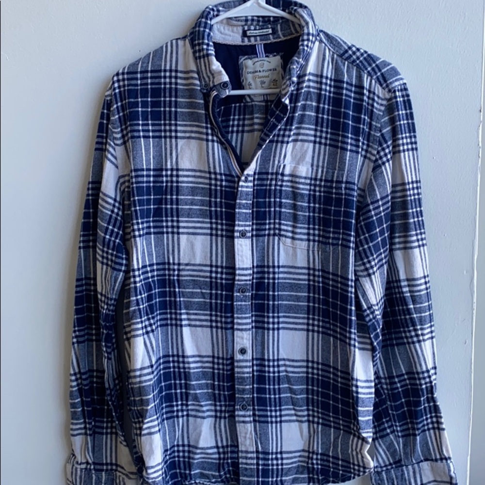Denim & Flower Slim Fit Flannel button down